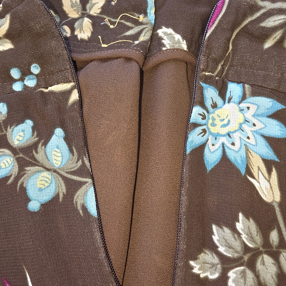 Liz Claiborne Floral A-Line Skirt Midi Size 16 Back Zip Cottagecore Boho Retro - Picture 3 of 7